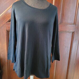J. Jill Perfect Pima 3/4 Sleeve Scoop-Neck Tee For Women L Petite Made In India